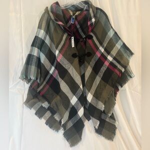 Mixit Plaid Shawl Scarf One Size New NWT